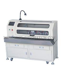 Automatic brush shield and twist weave stripping machine