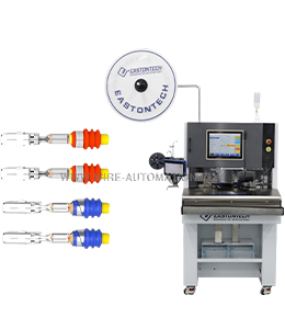 半自動（dòng）雙線防水栓（shuān）剝皮（pí）打端機